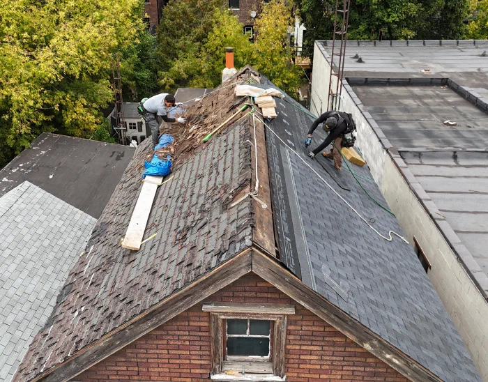 Roofing project in progress