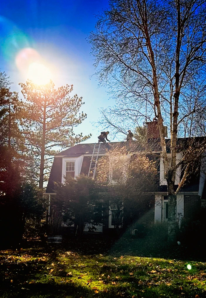 New metal roof installation on a residential home